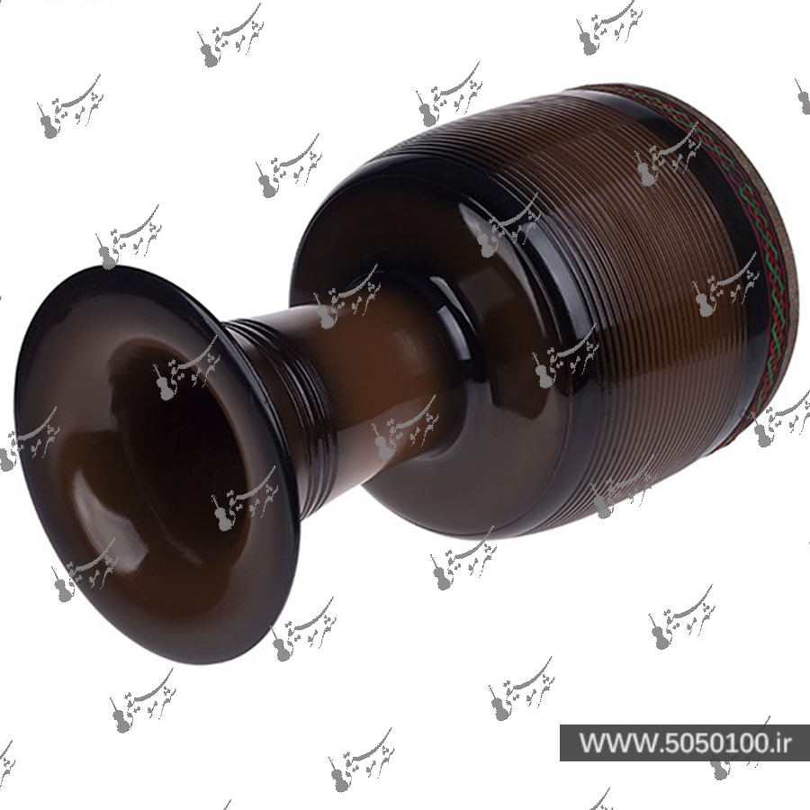 تنبک حلمی مدل فایبر قهوه‌ای سوخته با پوست شتر سایز 20